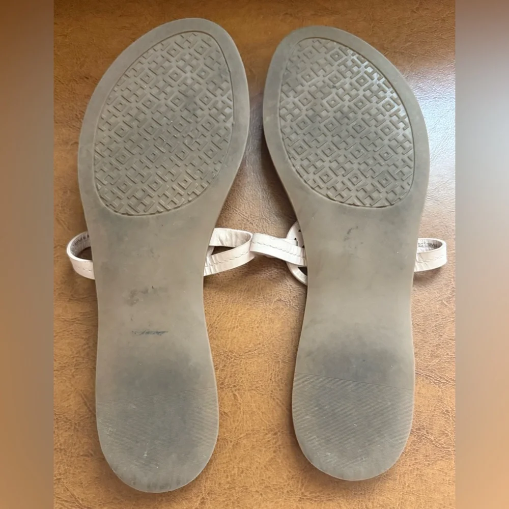 Tory Burch Miller Thong Sandals Women’s Size 10M Light Pink Leather Logo - Picture 6 of 7